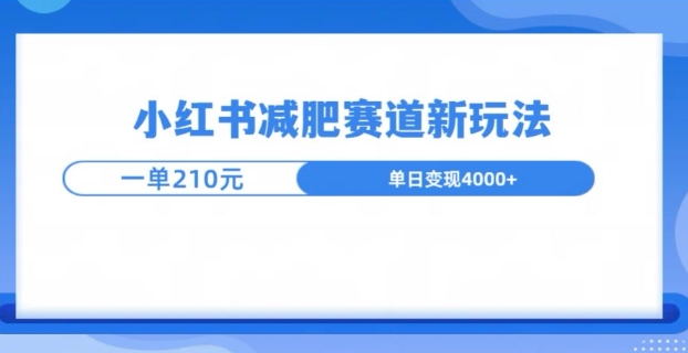 小红书减肥赛道新玩法，引流私域变现嘎嘎猛网创项目-副业赚钱-互联网创业-资源整合冒泡网