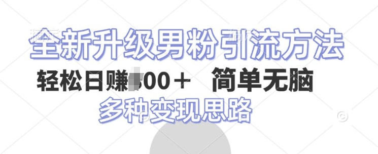 全新升级男粉引流方法，不需要真人出境，不需要你有才艺，二创风格 简单暴力网创项目-副业赚钱-互联网创业-资源整合冒泡网