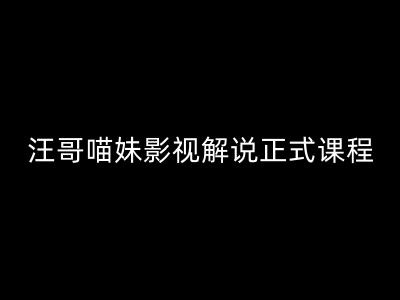 汪哥影视解说正式课程：剪映/PR教学/视解说剪辑5大黄金法则/全流程剪辑7把利器等等网创项目-副业赚钱-互联网创业-资源整合冒泡网