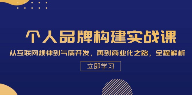 个人品牌构建实战课：从互联网规律到气质开发，再到商业化之路，全程解析网创项目-副业赚钱-互联网创业-资源整合冒泡网