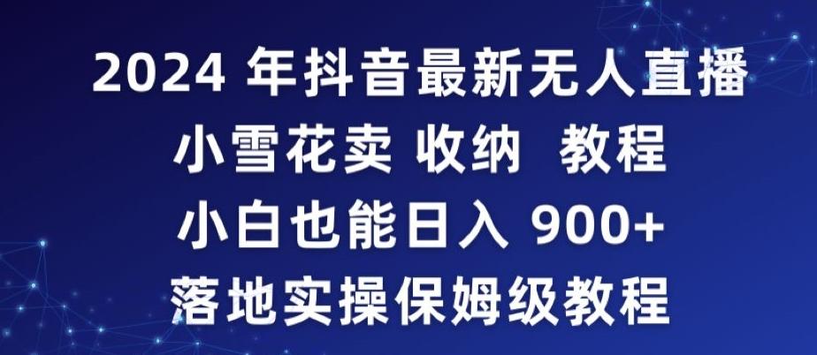 2024年抖音最新无人直播小雪花卖收纳教程，小白也能日入900+落地实操保姆级教程【揭秘】网创项目-副业赚钱-互联网创业-资源整合冒泡网