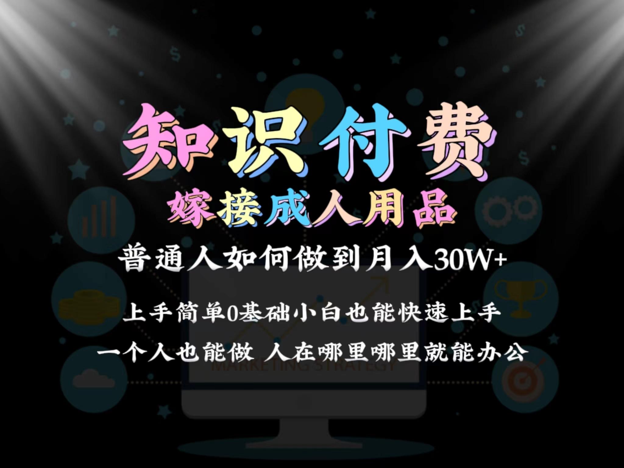 2024普通人做知识付费结合成人用品如何实现单月变现30w 保姆教学1.0网创项目-副业赚钱-互联网创业-资源整合冒泡网