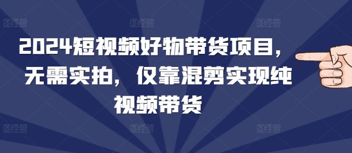 2024短视频好物带货项目，无需实拍，仅靠混剪实现纯视频带货网创项目-副业赚钱-互联网创业-资源整合冒泡网