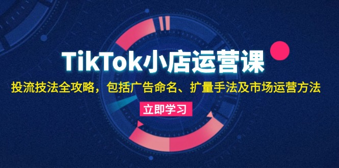 TikTok小店运营课：投流技法全攻略，包括广告命名 扩量手法及市场运营方法网创项目-副业赚钱-互联网创业-资源整合冒泡网