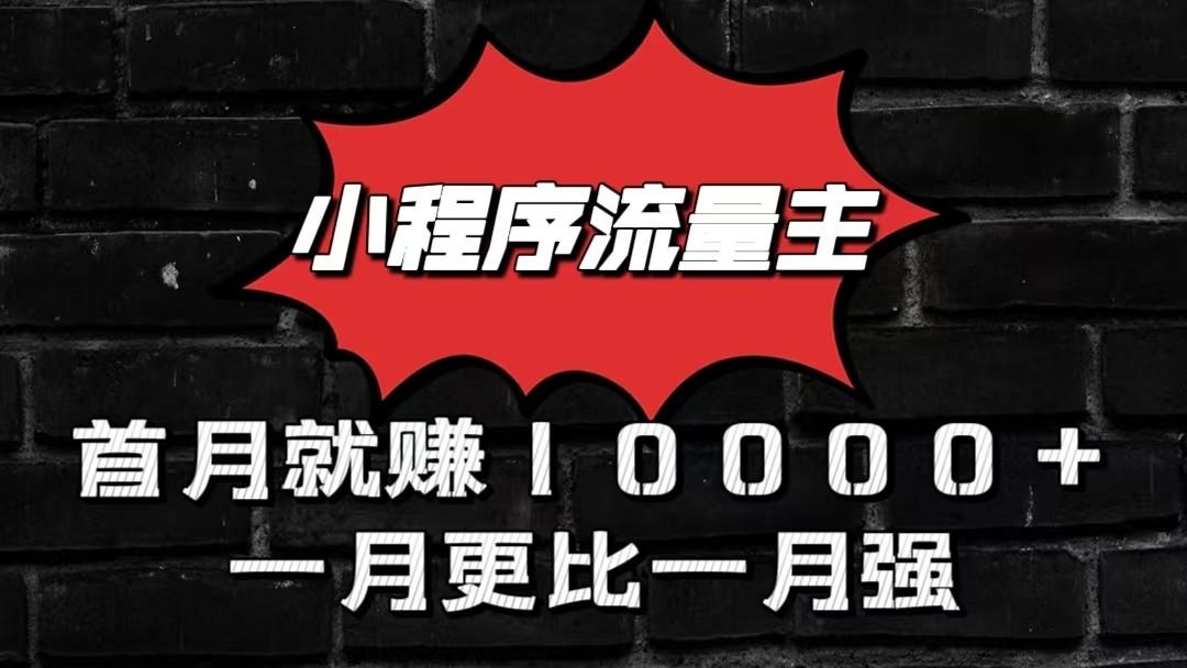 小程序流量主首月就赚10000+，一月更比一月强！小本创业首选网创项目-副业赚钱-互联网创业-资源整合冒泡网