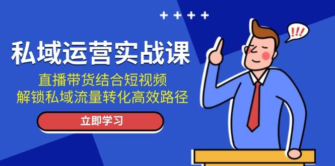 私域运营实战课：直播带货结合短视频，解锁私域流量转化高效路径网创项目-副业赚钱-互联网创业-资源整合冒泡网