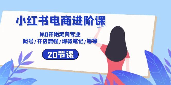 小红书电商进阶课：从0开始走向专业 起号/开店流程/爆款笔记/等等(20节网创项目-副业赚钱-互联网创业-资源整合冒泡网