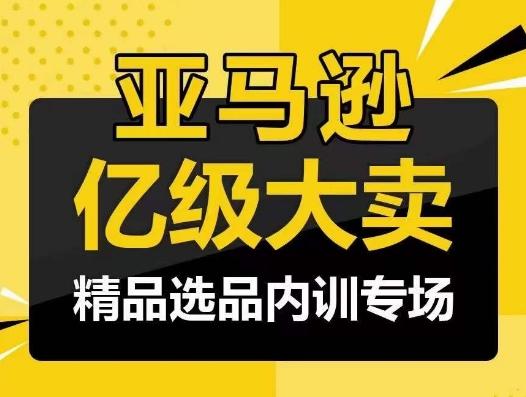 亚马逊亿级大卖-精品选品内训专场，亿级卖家分享选品成功之道网创项目-副业赚钱-互联网创业-资源整合冒泡网