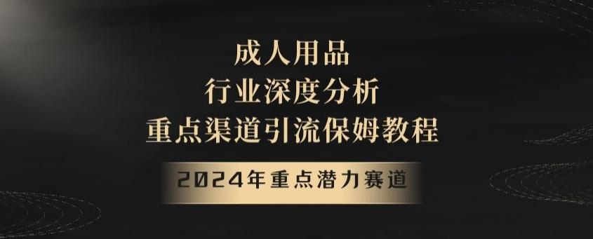 2024年重点潜力赛道，成人用品行业深度分析，重点渠道引流保姆教程【揭秘】网创项目-副业赚钱-互联网创业-资源整合冒泡网