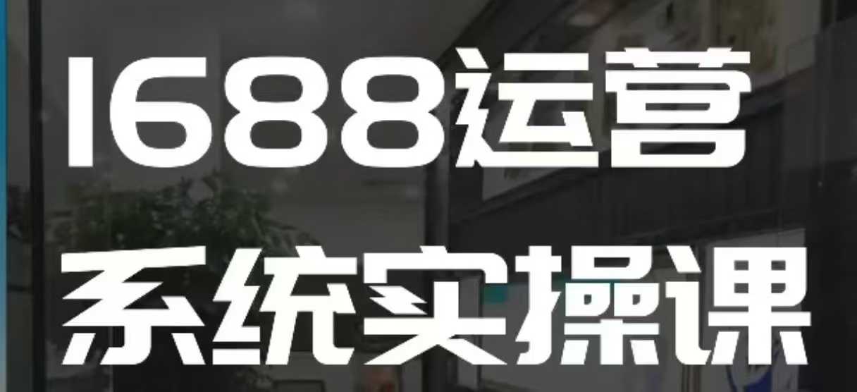 1688高阶运营系统实操课，快速掌握1688店铺运营的核心玩法网创项目-副业赚钱-互联网创业-资源整合冒泡网