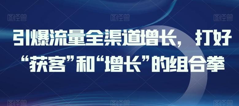 引爆流量全渠道增长，打好“获客”和“增长”的组合拳网创项目-副业赚钱-互联网创业-资源整合冒泡网