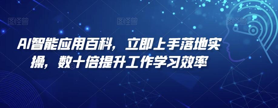 AI智能应用百科，​立即上手落地实操，数十倍提升工作学习效率网创项目-副业赚钱-互联网创业-资源整合冒泡网