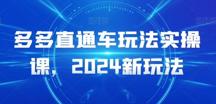 多多直通车玩法实操课，2024新玩法网创项目-副业赚钱-互联网创业-资源整合冒泡网