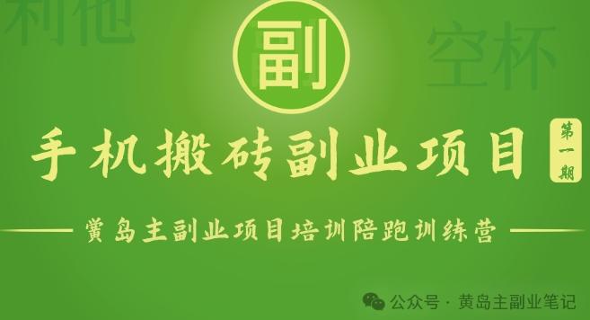 手机搬砖小副业项目训练营1.0，实测1小时收益50+，一部手机轻松日入100+网创项目-副业赚钱-互联网创业-资源整合冒泡网