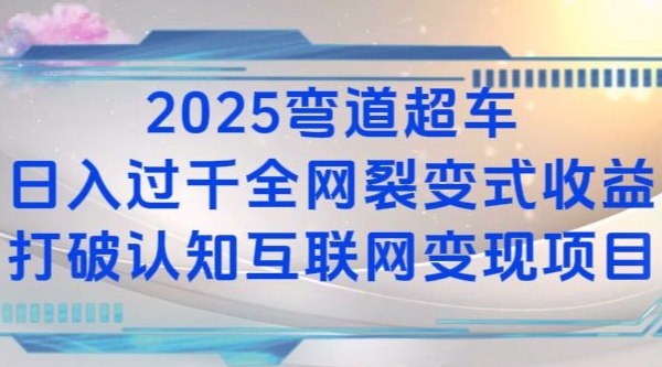 2025弯道超车日入过K全网裂变式收益打破认知互联网变现项目【揭秘】网创项目-副业赚钱-互联网创业-资源整合冒泡网