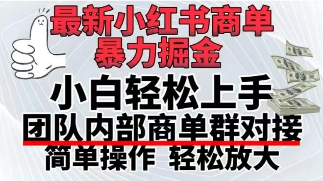 最新小红书商单，暴力掘金，单月稳定变现3W+网创项目-副业赚钱-互联网创业-资源整合冒泡网