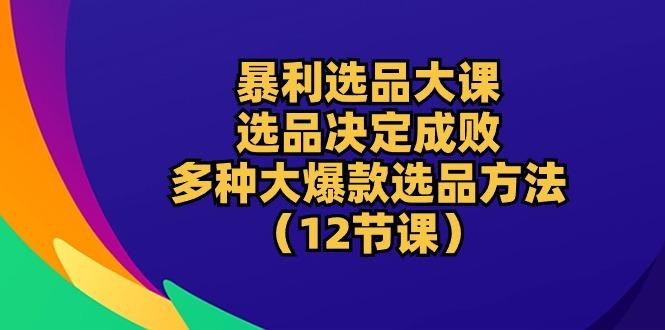 暴利 选品大课：选品决定成败，教你多种大爆款选品方法(12节课网创项目-副业赚钱-互联网创业-资源整合冒泡网