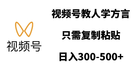 视频号教人学方言，只需复制粘贴，日入多张网创项目-副业赚钱-互联网创业-资源整合冒泡网