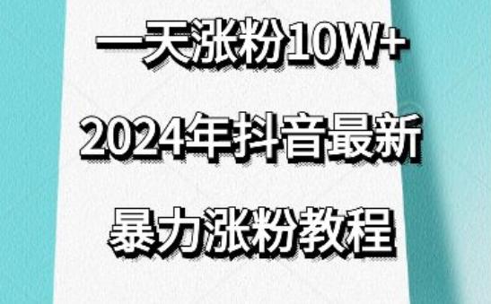 抖音最新暴力涨粉教程，视频去重，一天涨粉10w+，效果太暴力了，刷新你们的认知【揭秘】网创项目-副业赚钱-互联网创业-资源整合冒泡网