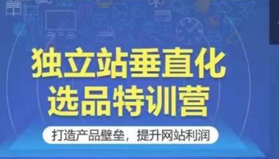 独立站垂直化选品特训营，打造产品壁垒，提升网站利润网创项目-副业赚钱-互联网创业-资源整合冒泡网