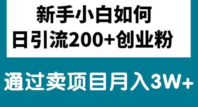 新手小白日引流200+创业粉,通过卖项目月入3W+网创项目-副业赚钱-互联网创业-资源整合冒泡网