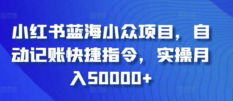 小红书蓝海小众项目，自动记账快捷指令，实操月入50000+【揭秘】网创项目-副业赚钱-互联网创业-资源整合冒泡网