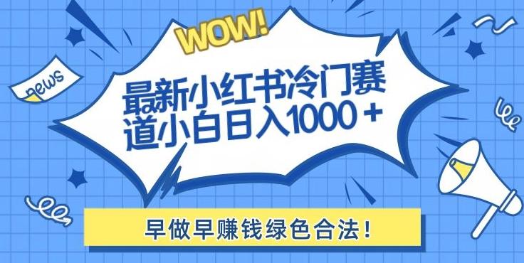 最新小红书冷门赛道日入1000+一部手机小白轻松网创项目-副业赚钱-互联网创业-资源整合冒泡网