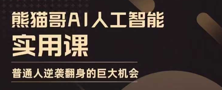 AI人工智能实用课，实在实用实战，普通人逆袭翻身的巨大机会网创项目-副业赚钱-互联网创业-资源整合冒泡网