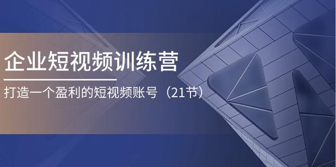 企业短视频训练营：打造一个盈利的短视频账号(21节网创项目-副业赚钱-互联网创业-资源整合冒泡网