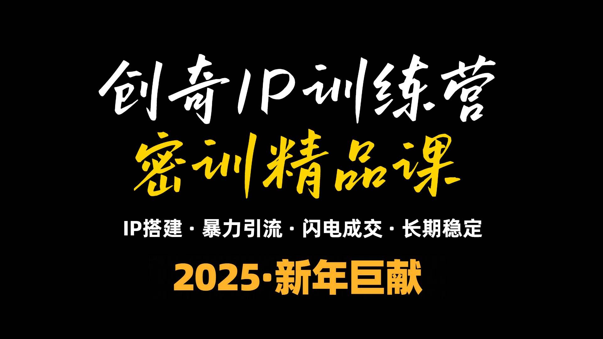 2025年“知识付费IP训练营”小白避坑年赚百万，暴力引流，闪电成交网创项目-副业赚钱-互联网创业-资源整合冒泡网