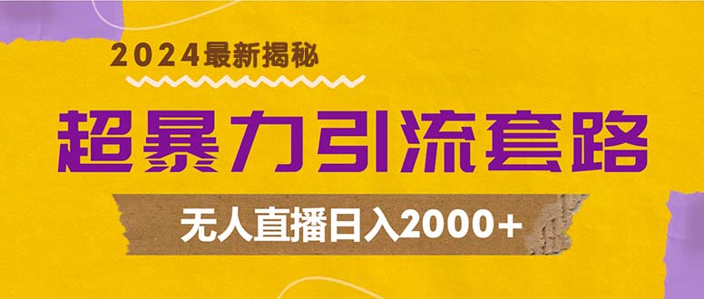 超暴力引流套路，无人直播日入2000+网创项目-副业赚钱-互联网创业-资源整合冒泡网