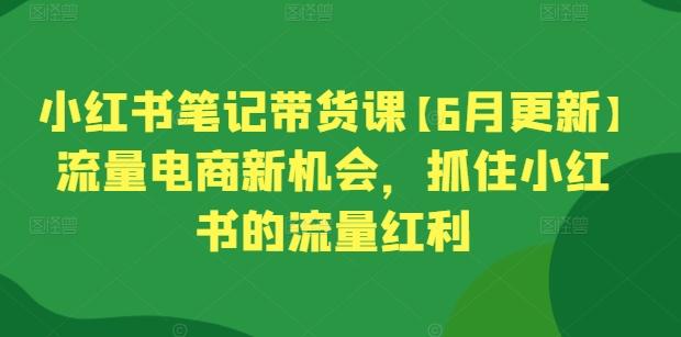 小红书笔记带货课【6月更新】流量电商新机会，抓住小红书的流量红利网创项目-副业赚钱-互联网创业-资源整合冒泡网