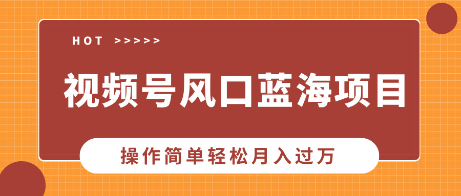 视频号风口蓝海项目，中老年人的流量密码，操作简单轻松月入过万网创项目-副业赚钱-互联网创业-资源整合冒泡网