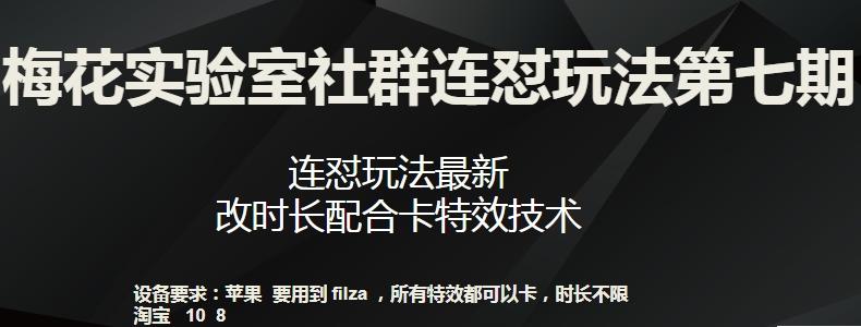 梅花实验室社群连怼玩法第七期，连怼玩法最新，改时长配合卡特效技术网创项目-副业赚钱-互联网创业-资源整合冒泡网