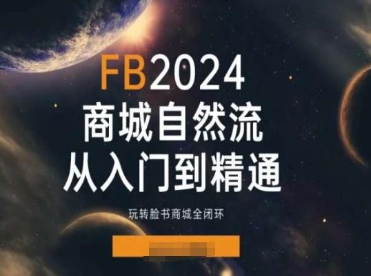 2024Faceboo商城自然流(从入门到精通)，玩转脸书商城全闭环网创项目-副业赚钱-互联网创业-资源整合冒泡网