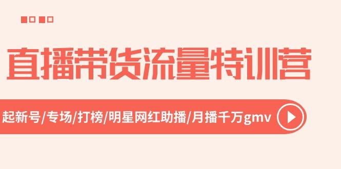 直播带货流量特训营，起新号-专场-打榜-明星网红助播 月播千万gmv(52节网创项目-副业赚钱-互联网创业-资源整合冒泡网