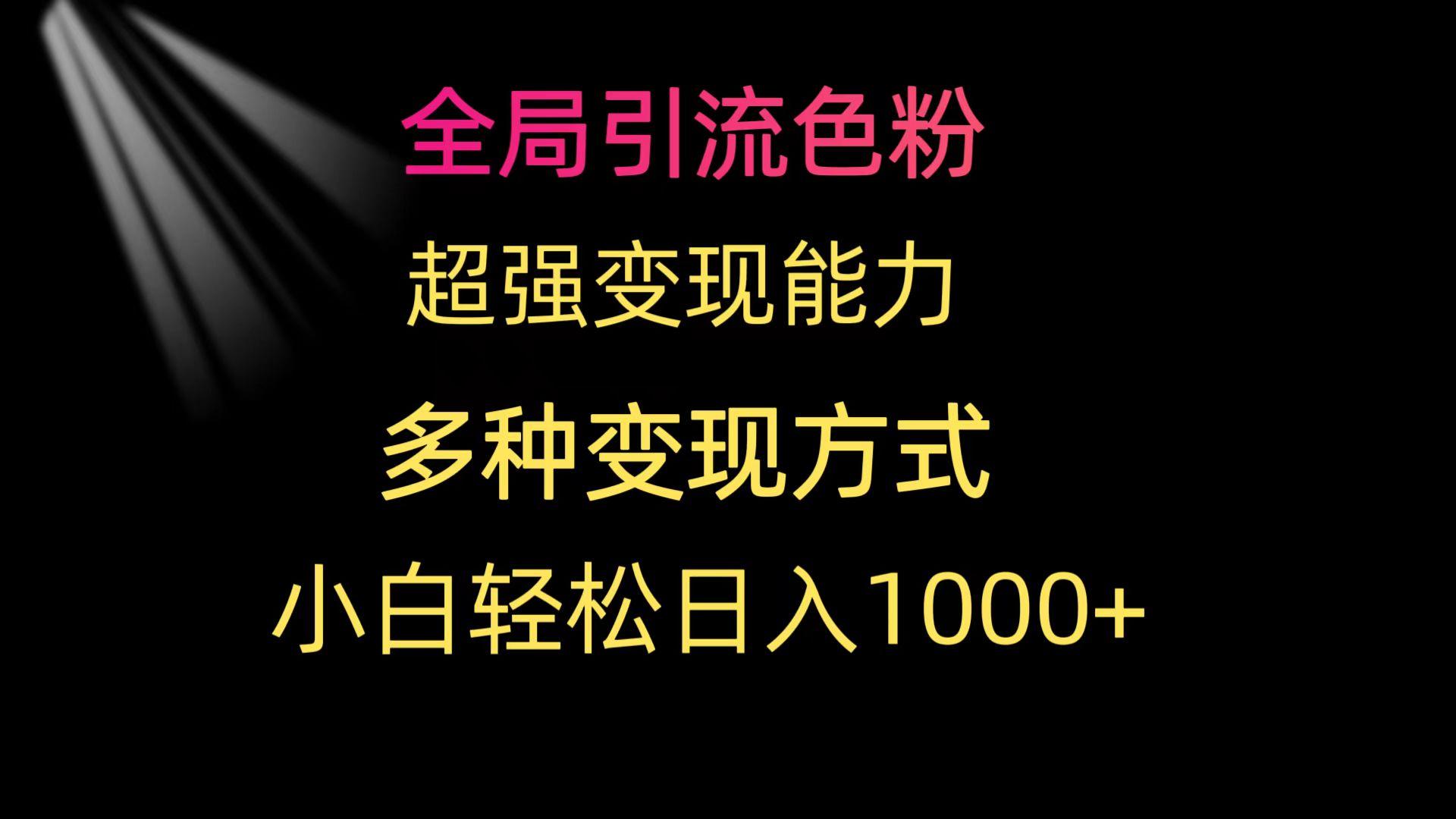 (9680期)全局引流色粉 超强变现能力 多种变现方式 小白轻松日入1000+网创项目-副业赚钱-互联网创业-资源整合冒泡网