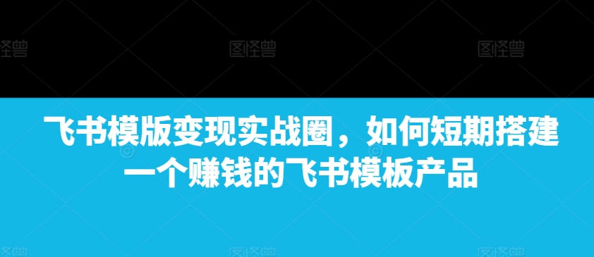 飞书模版变现实战圈，如何短期搭建一个赚钱的飞书模板产品网创项目-副业赚钱-互联网创业-资源整合冒泡网